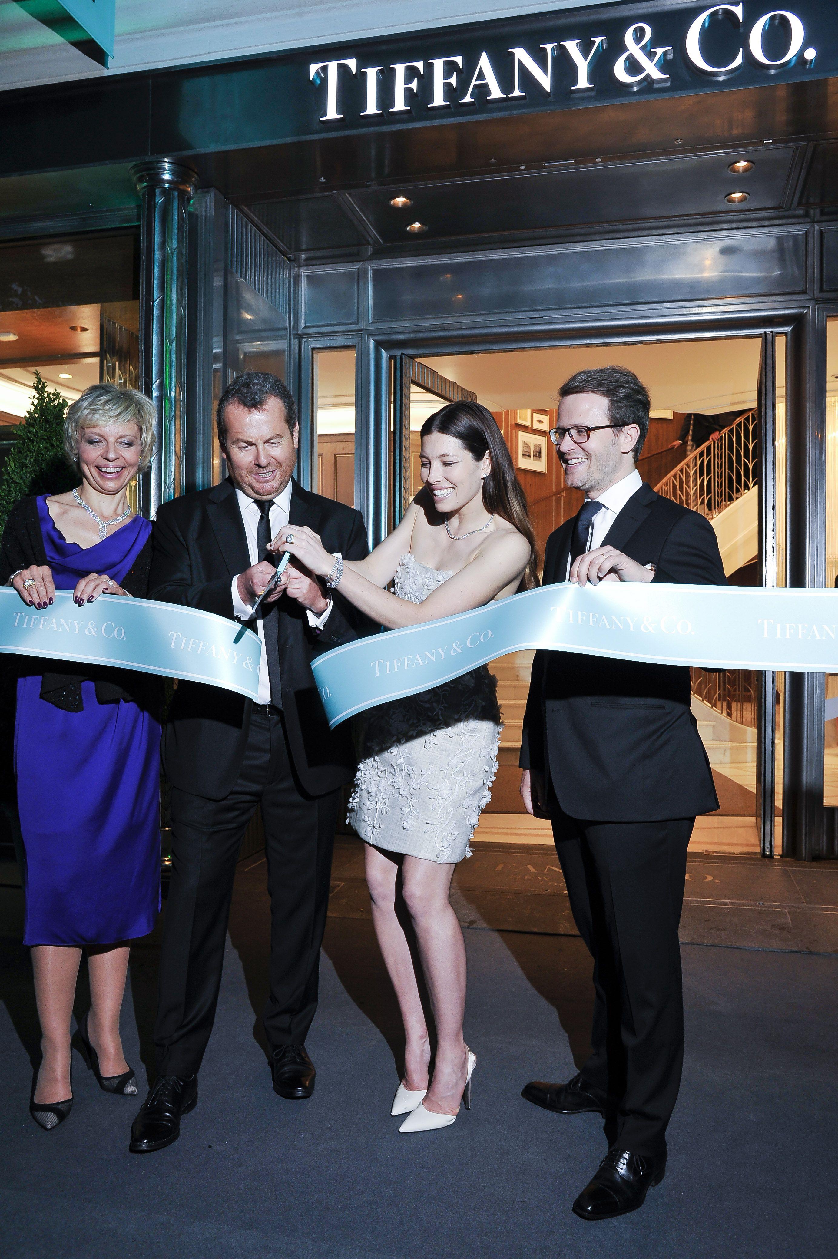Jessica Biel attends the opening of the new flagship Tiffany  Co store in Paris, June 10, 2014