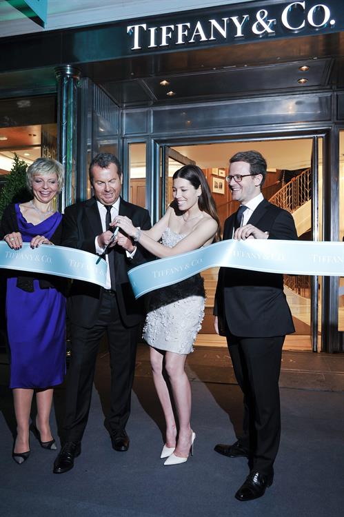 Jessica Biel attends the opening of the new flagship Tiffany  Co store in Paris, June 10, 2014