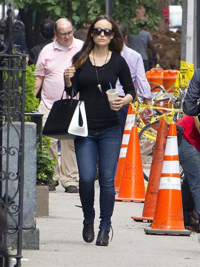 Olivia Wilde steps out with an iced coffee in NYC, June 10, 2014