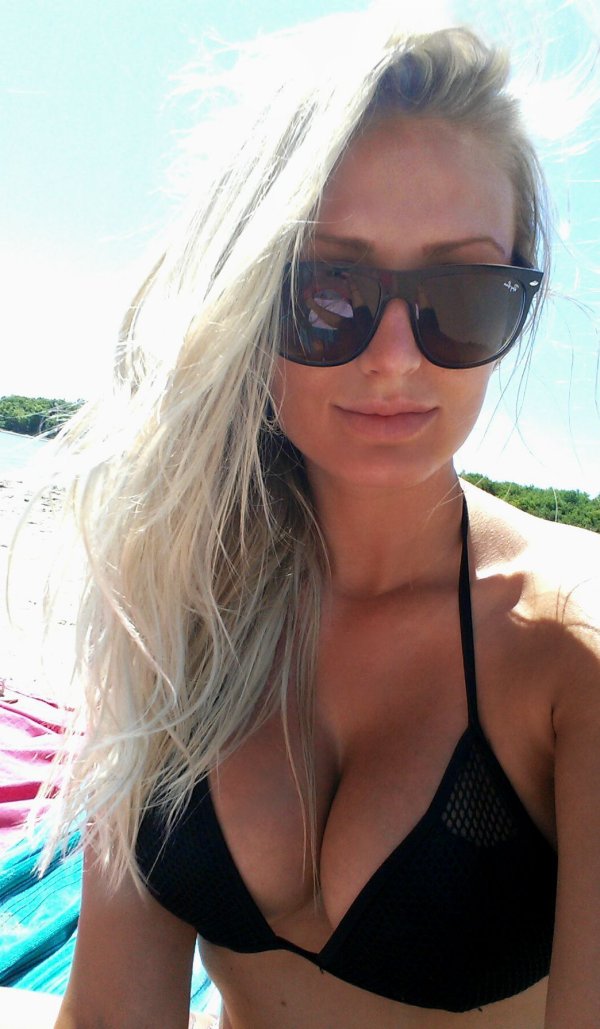 Anonymous in a bikini taking a selfie