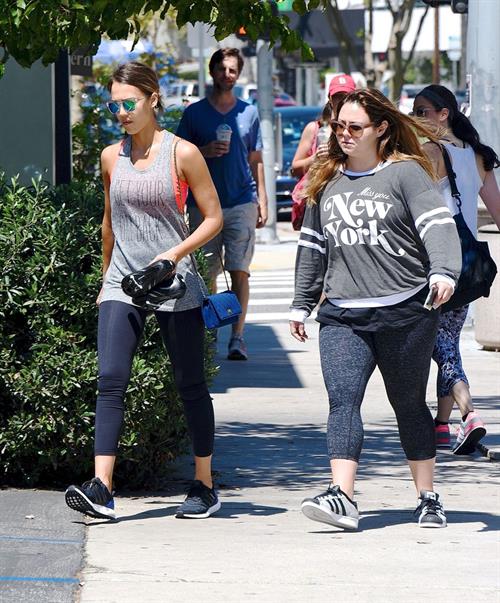 Jessica Alba Pictures Jessica Alba in leggings outside a Soul Cycle class in Los Angeles, July 2015