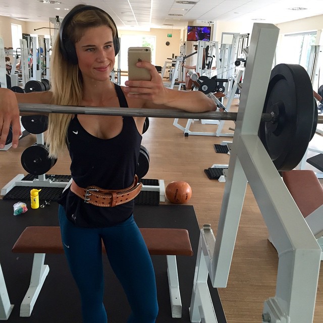 Adrienne Koleszár taking a selfie