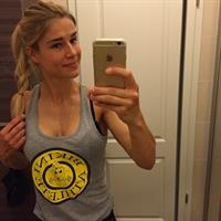 Adrienne Koleszár taking a selfie