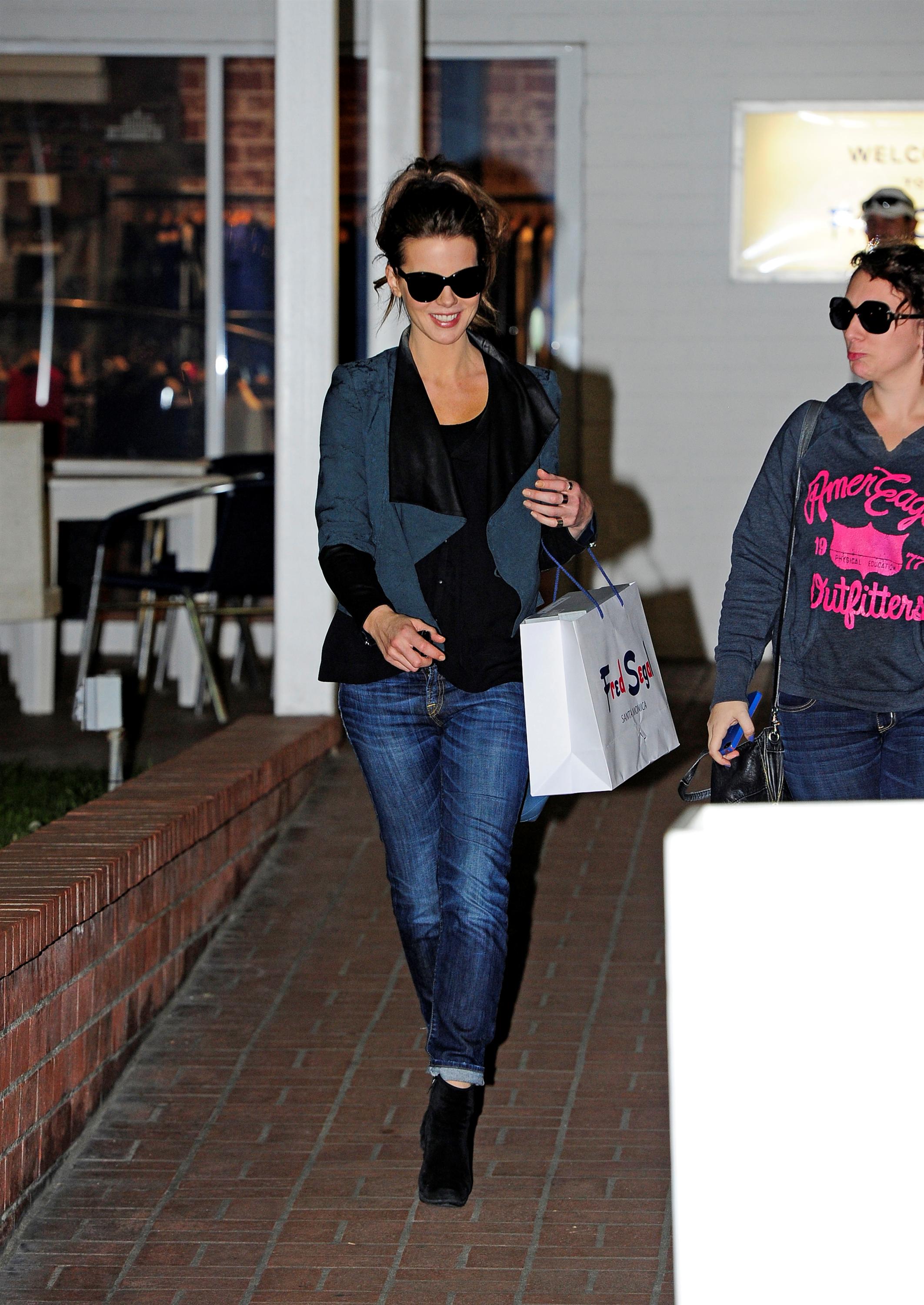 Kate Beckinsale was spotted shopping with a friend at Fred Segal in Santa Monica January 29, 2013