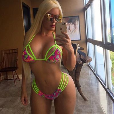 Cecibel Vogel in a bikini taking a selfie