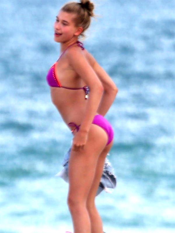 Hailey Bieber in a bikini - ass
