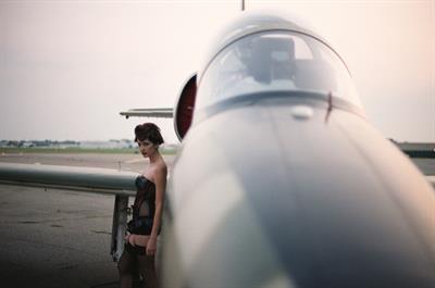Susan Coffey in lingerie
