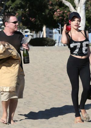 Courtney Stodden Bikini Candids at the beach in Venice