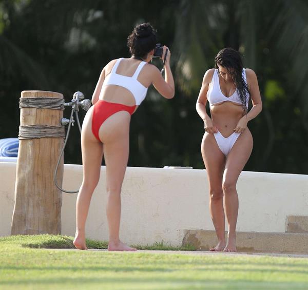 Kim Kardashian in white bikini in Mexico