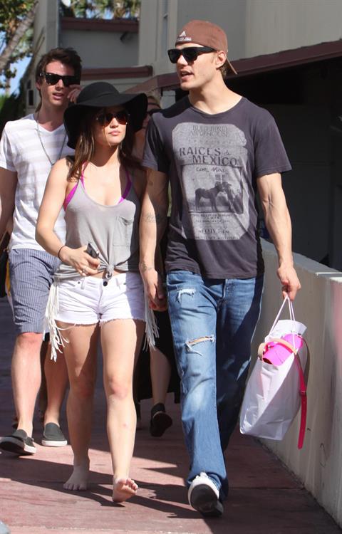 Lucy Hale and Ashley Benson photoshoot at the Bondo Bikini Shack on Miami Beach on March 24, 2012