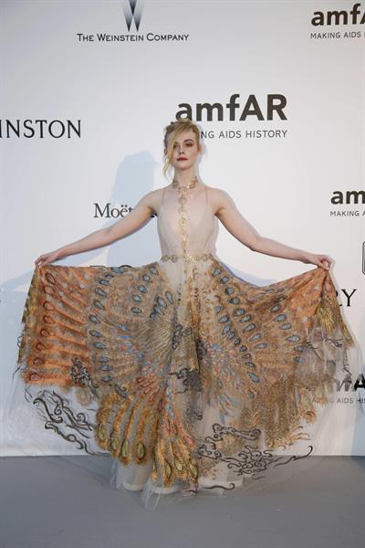 Elle Fanning showing off pasties at amfAR’s 23rd Cinema Against AIDS Gala
