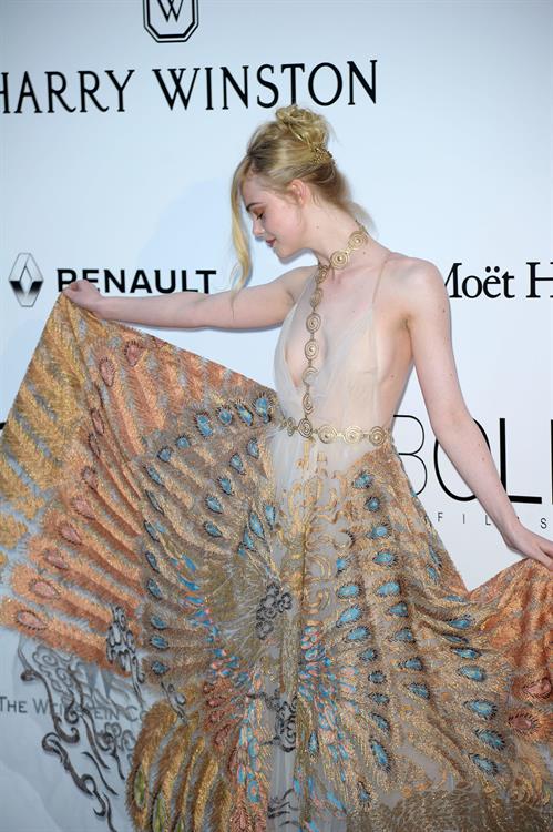 Elle Fanning showing off pasties at amfAR’s 23rd Cinema Against AIDS Gala