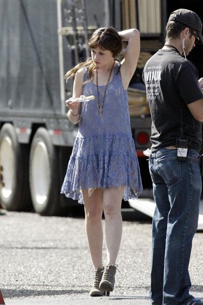 Alexis Bledel on the set of 'Remember Sunday' in New Orleans January 25, 2013