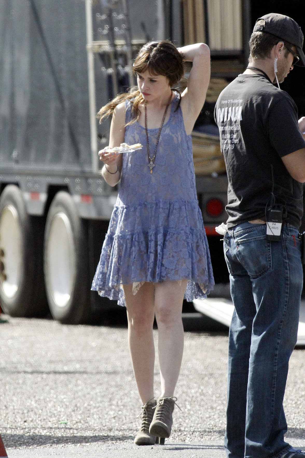 Alexis Bledel on the set of 'Remember Sunday' in New Orleans January 25, 2013
