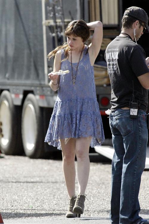 Alexis Bledel on the set of 'Remember Sunday' in New Orleans January 25, 2013