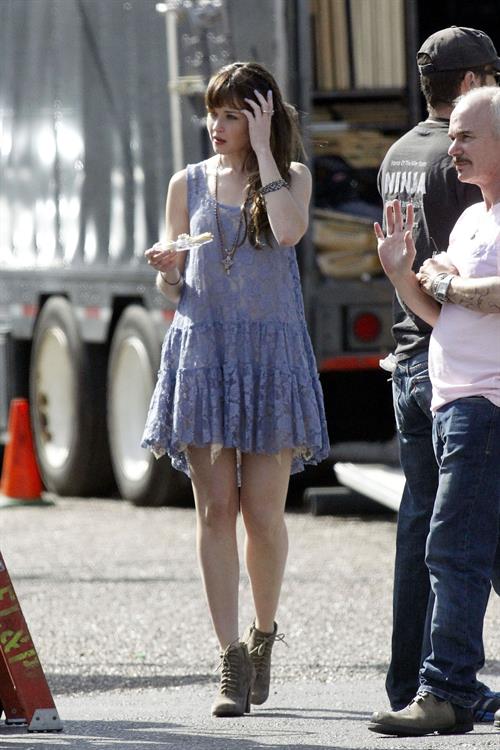 Alexis Bledel on the set of 'Remember Sunday' in New Orleans January 25, 2013