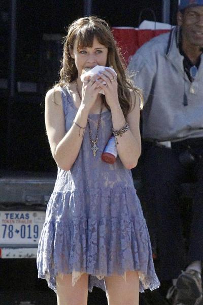 Alexis Bledel on the set of 'Remember Sunday' in New Orleans January 25, 2013