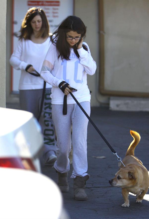 Selena Gomez taking her dogs to a Veterinary Clinic in Encino, November 24, 2012 