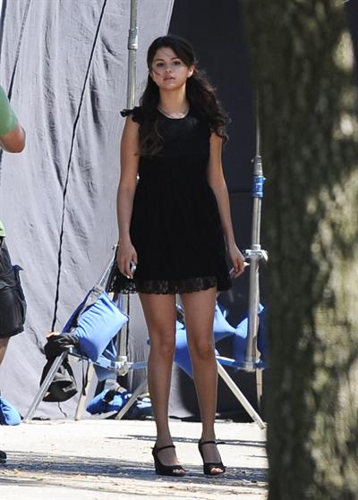 Selena Gomez on the set of 'Feed the Dog' in Pasadena August 27, 2012