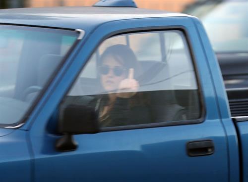 Kristen Stewart driving in Los Angeles - October 30, 2013  