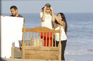 Taylor Swift on the set of a photoshoot in Malibu July 24, 2012