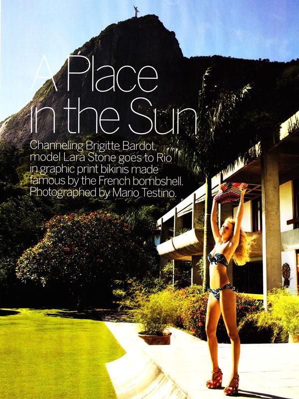 Lara Stone in a bikini