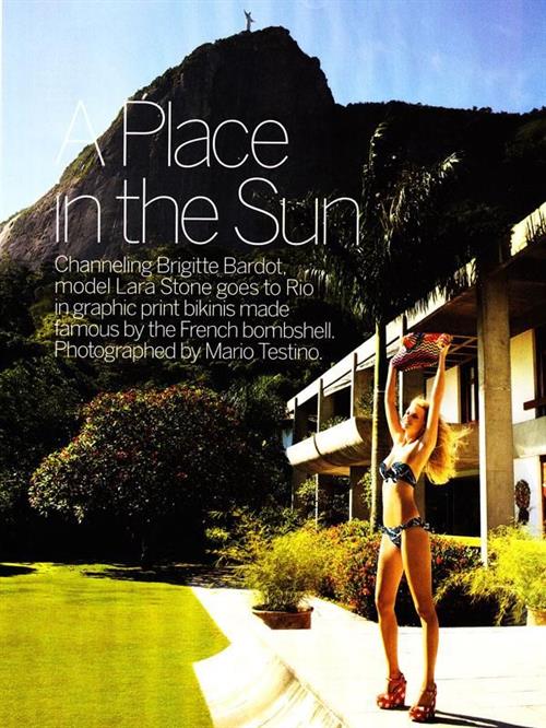 Lara Stone in a bikini