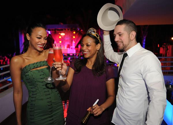 Zoe Saldana Hosts a New Year's Eve bash at James Royal Palm Hotel in Miami Beach December 31-2012 