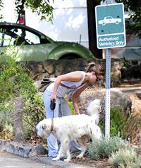 Olivia Wilde walking her dog in the Hollywood Hills on June 24, 2011