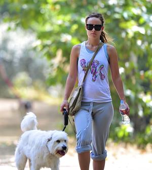 Olivia Wilde walking her dog in the Hollywood Hills on June 24, 2011