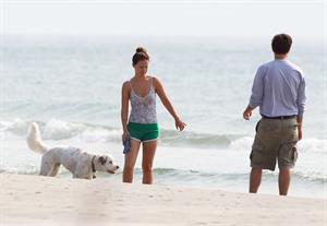 Olivia Wilde - on the beach in Wilmington,North Carolina - August 18 2012