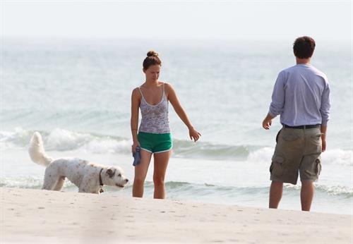 Olivia Wilde - on the beach in Wilmington,North Carolina - August 18 2012