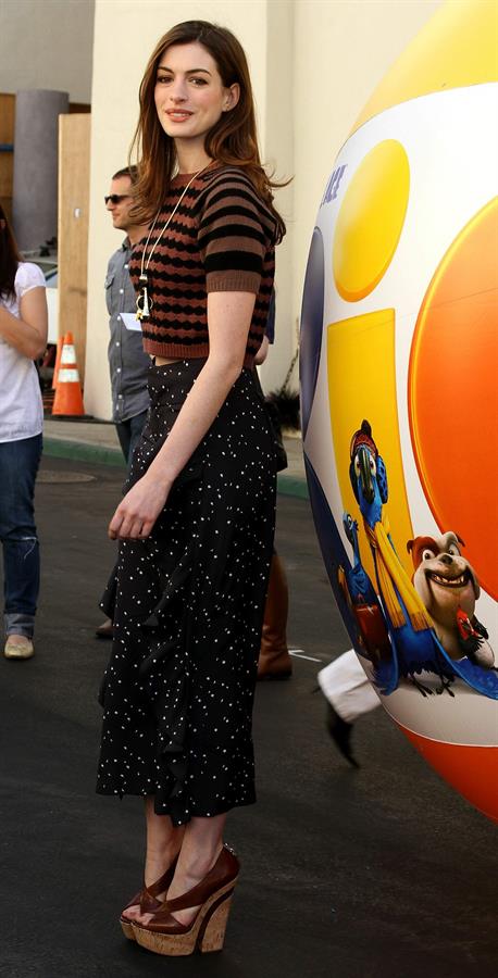 Anne Hathaway 20th Century Fox press day for Rio at Zanuck Theater January 28, 2011 