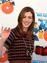 Anne Hathaway 20th Century Fox press day for Rio at Zanuck Theater January 28, 2011 