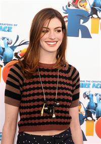 Anne Hathaway 20th Century Fox press day for Rio at Zanuck Theater January 28, 2011 