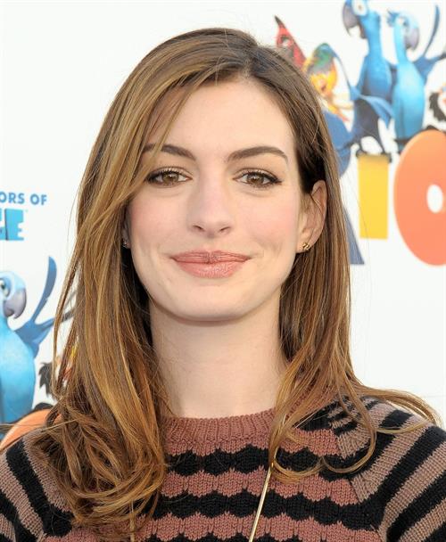 Anne Hathaway 20th Century Fox press day for Rio at Zanuck Theater January 28, 2011 
