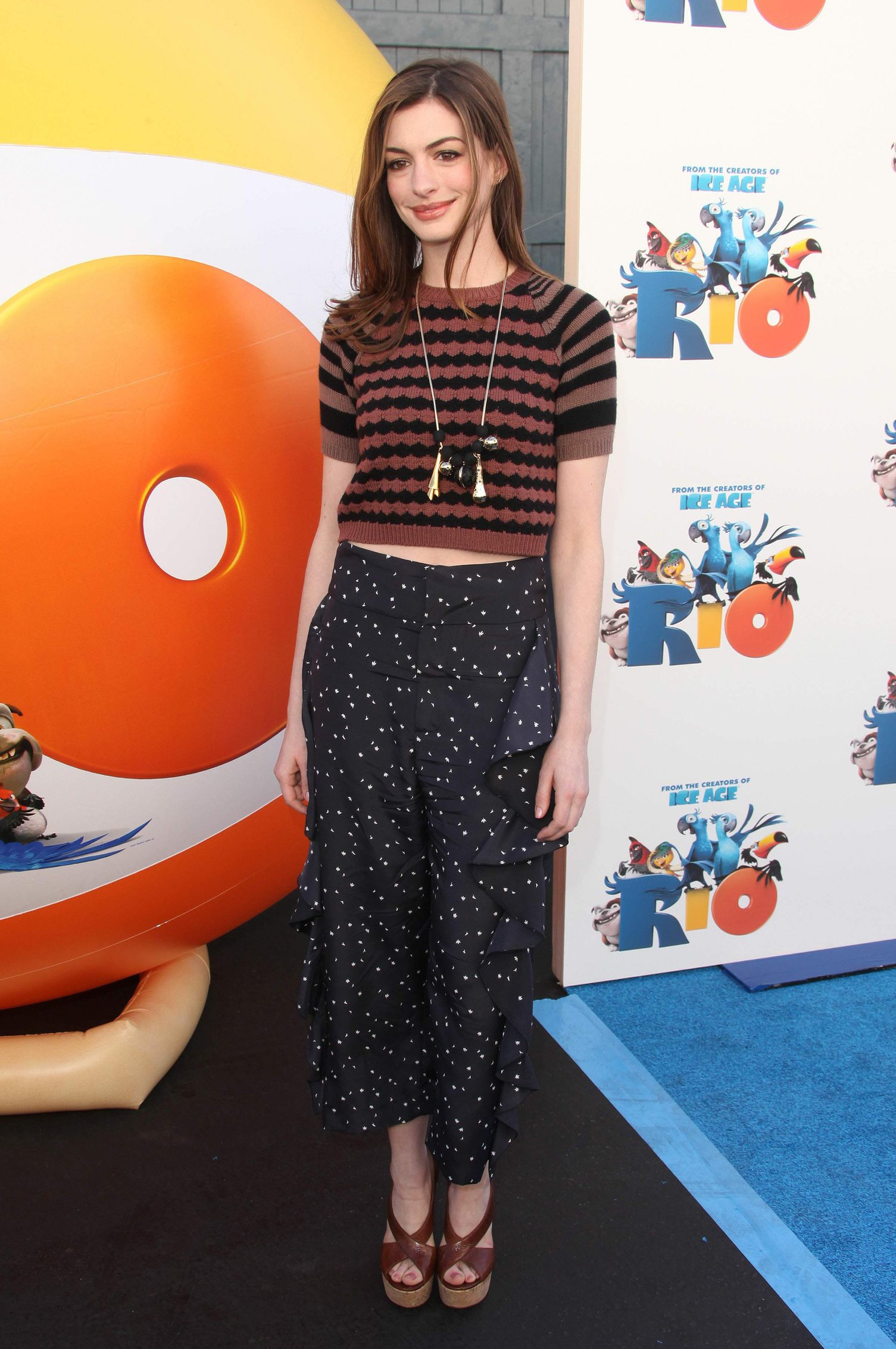 Anne Hathaway 20th Century Fox press day for Rio at Zanuck Theater January 28, 2011 