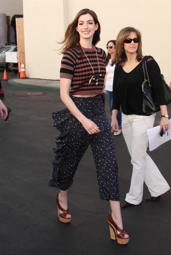 Anne Hathaway 20th Century Fox press day for Rio at Zanuck Theater January 28, 2011 