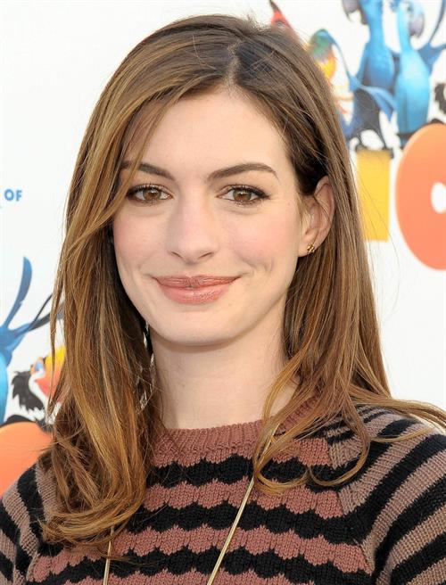 Anne Hathaway 20th Century Fox press day for Rio at Zanuck Theater January 28, 2011 