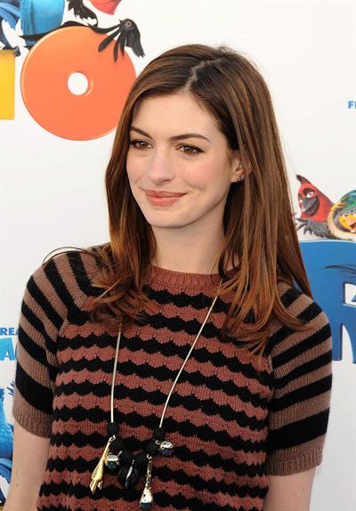 Anne Hathaway 20th Century Fox press day for Rio at Zanuck Theater January 28, 2011 