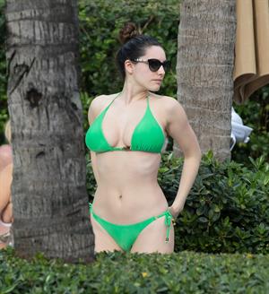 Kelly Brook bikini candids by the pool in Miami 2/1/13 