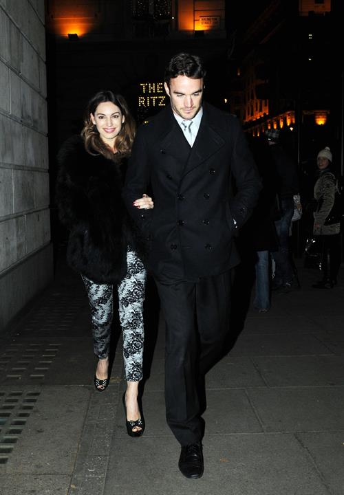 Kelly Brook birthday dinner with Thom Evans at The Wolseley restaurant London November 23, 2012 