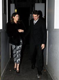 Kelly Brook birthday dinner with Thom Evans at The Wolseley restaurant London November 23, 2012 