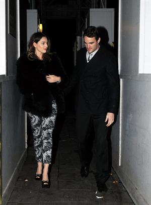 Kelly Brook birthday dinner with Thom Evans at The Wolseley restaurant London November 23, 2012 