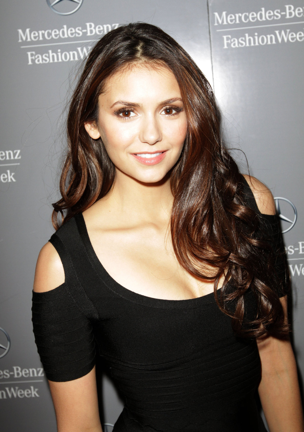 Nina Dobrev backstage at Christian Sirianos Fall 2012 show in New York City 11-2-2012