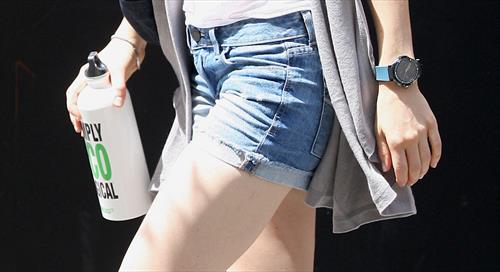 Jessica Biel in shortsboots leaving her apartment in New York City on May 1