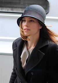Jessica Biel leaving Justin Timberlake's apartment February 18, 2010