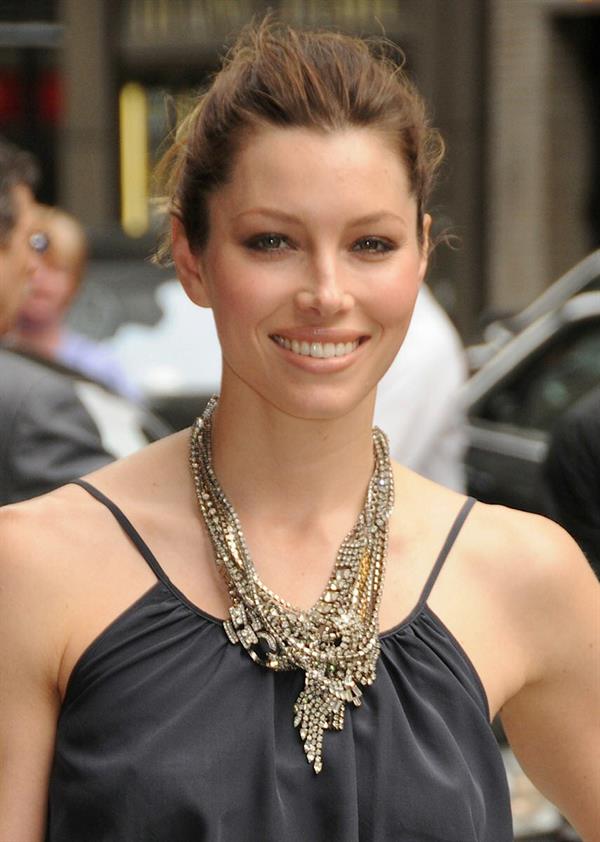 Jessica Biel visits the Late Show with David Letterman in New York City