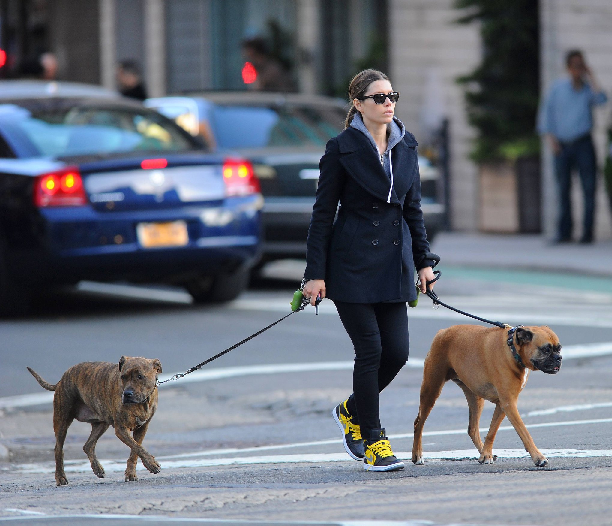 Jessica Biel Takes her two dogs for a long walk in SoHo (May 4, 2013) 