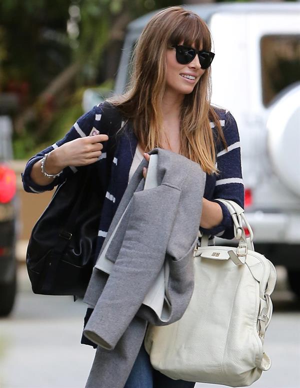 Jessica Biel At the Four Season Hotel in Beverly Hills, Feb 15, 2013